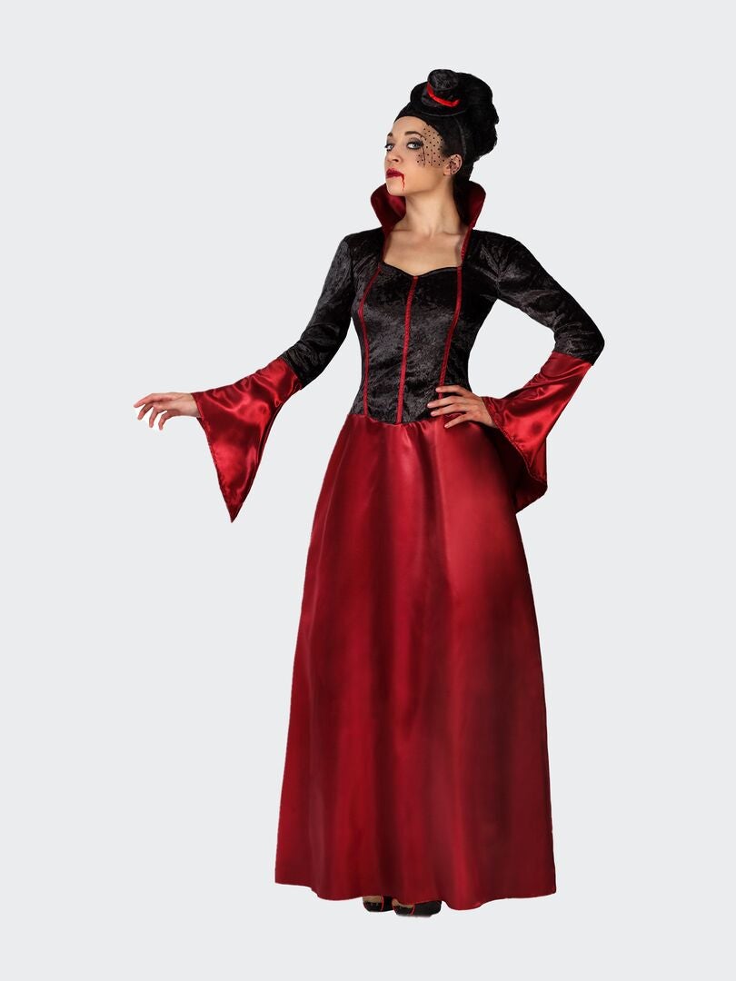 Déguisement robe vampiresse noir/rouge - Kiabi