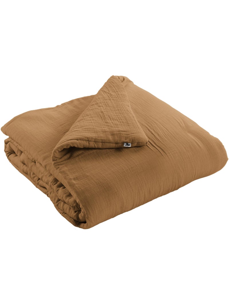 Dekbed – dubbel katoengaas 125 gr/m² – superzacht - gaïa Camel - Kiabi