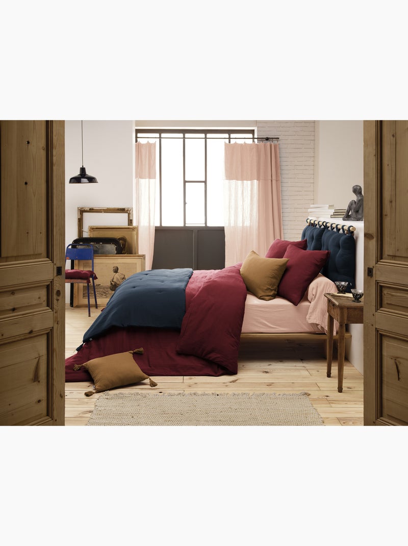 Dekbed – dubbel katoengaas 125 gr/m² – superzacht - gaïa Donkerblauw - Kiabi
