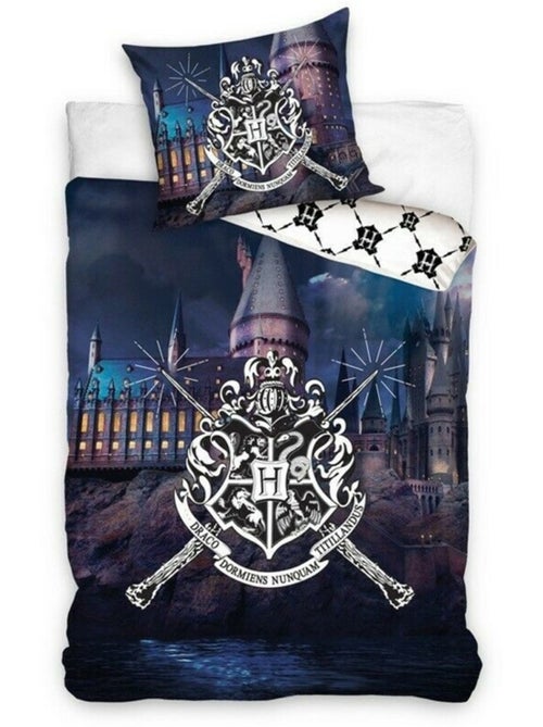 Dekbedovertrek 140 cm x 200 cm 100% katoen bedrukt château Harry Potter - Kiabi