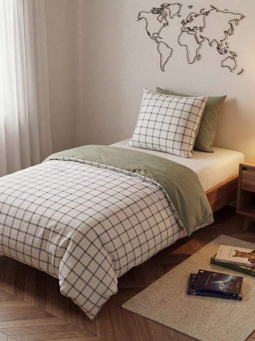 Dekbedovertrek (140 x 200cm) + kussensloop - 2-delige set - Kiabi