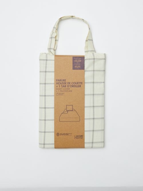 Dekbedovertrek (140 x 200cm) + kussensloop - 2-delige set - Kiabi