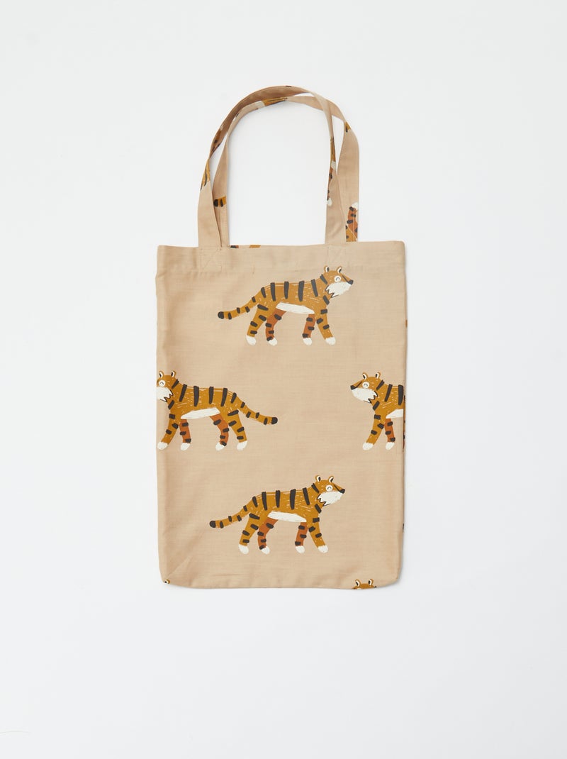 Dekbedovertrek (140 x 200cm) + kussensloop - 2-delige set BIEGE - Kiabi