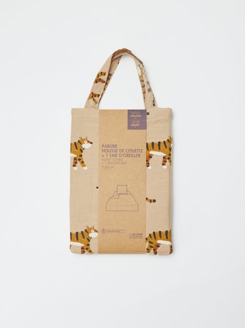 Dekbedovertrek (140 x 200cm) + kussensloop - 2-delige set - Kiabi