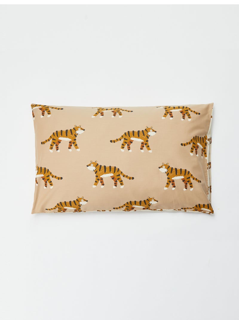 Dekbedovertrek (140 x 200cm) + kussensloop - 2-delige set BIEGE - Kiabi