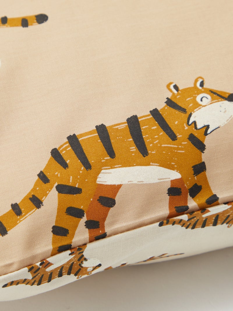 Dekbedovertrek (140 x 200cm) + kussensloop - 2-delige set BIEGE - Kiabi