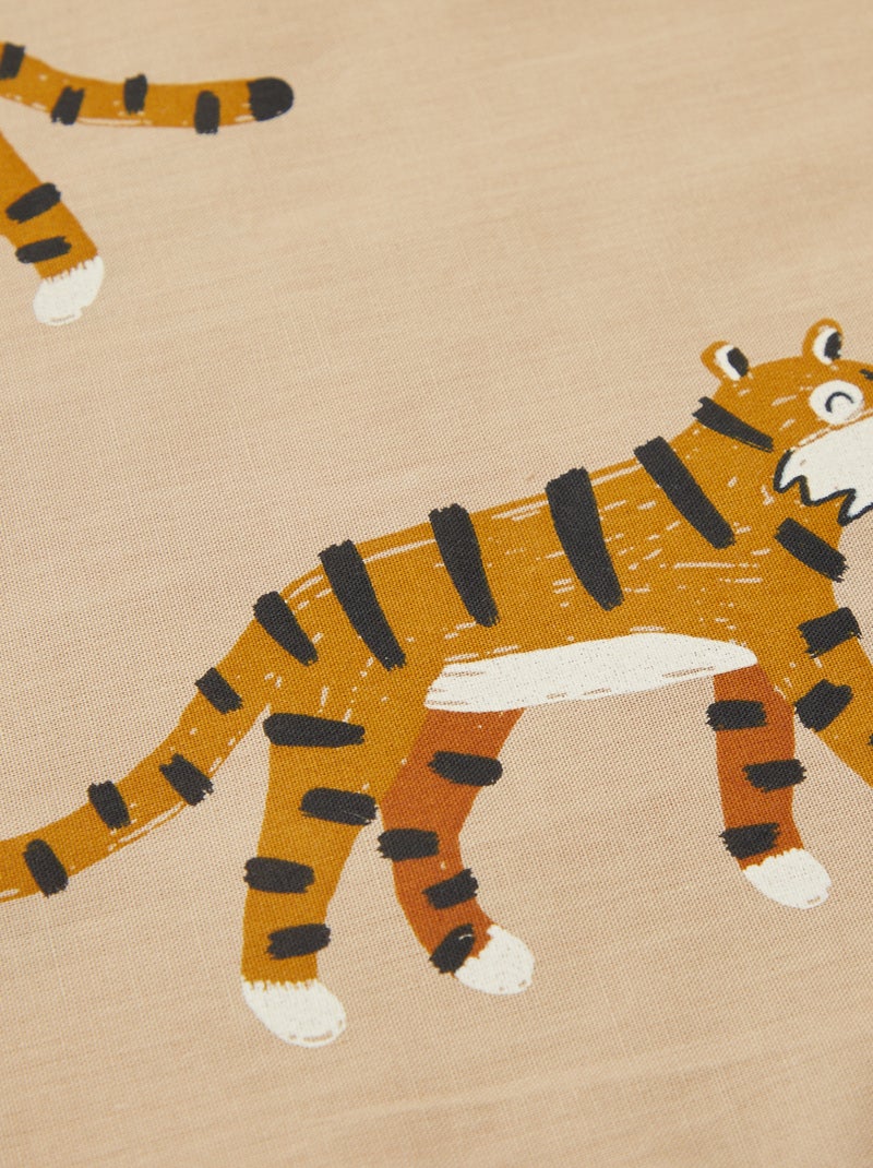 Dekbedovertrek (140 x 200cm) + kussensloop - 2-delige set BIEGE - Kiabi