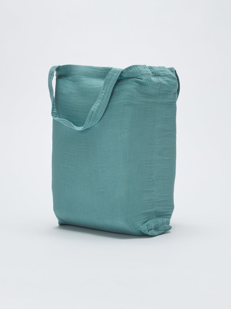 Dekbedovertrek 2 personen (240 x 220cm) van katoenen mousseline - Kiabi Home GROEN - Kiabi