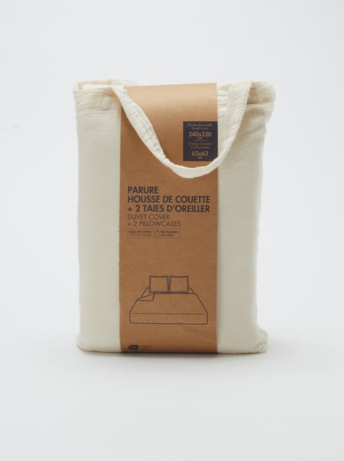 Dekbedovertrek 2 personen (240 x 220cm) van katoengaas - Kiabi Home - Kiabi