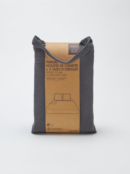 Dekbedovertrek 2 personen (240 x 220cm) van katoengaas - Kiabi Home - Kiabi