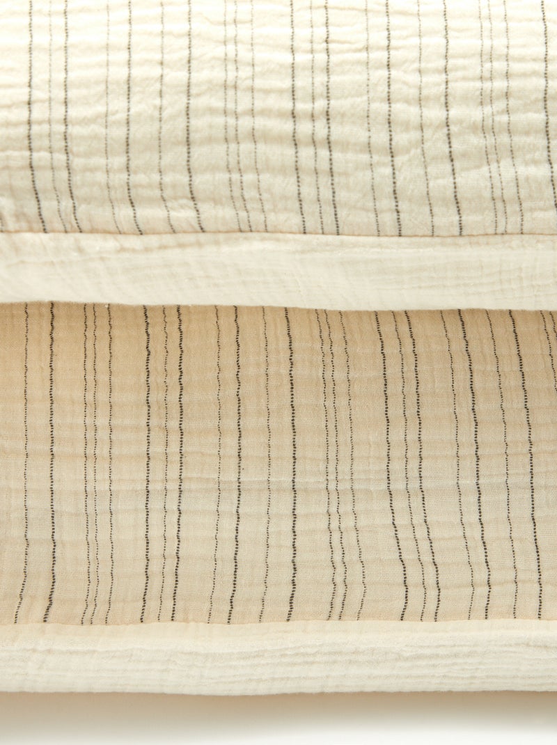 Dekbedovertrek 2-persoons (260x240cm) van katoengaas - Kiabi Home BIEGE - Kiabi