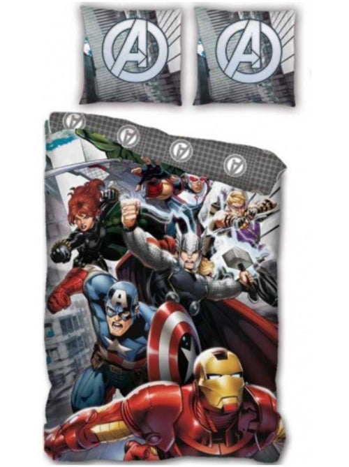 Dekbedovertrek Avengers Marvel 140x200 cm + Kussensloop - Beddengoedset kinderen - Kiabi