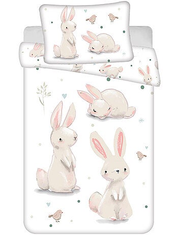 Dekbedovertrek baby 100 cm x 135 cm 100% katoen bedrukt lapins CMP