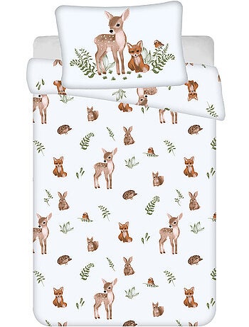Dekbedovertrek baby CMP 100 cm x 135 cm katoen 100% bedrukt dieren van de bos