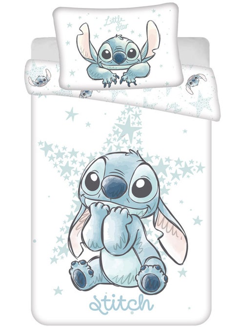 Dekbedovertrek baby katoen bedrukt Lilo & Stitch Disney 100 cm x 135 cm - Kiabi