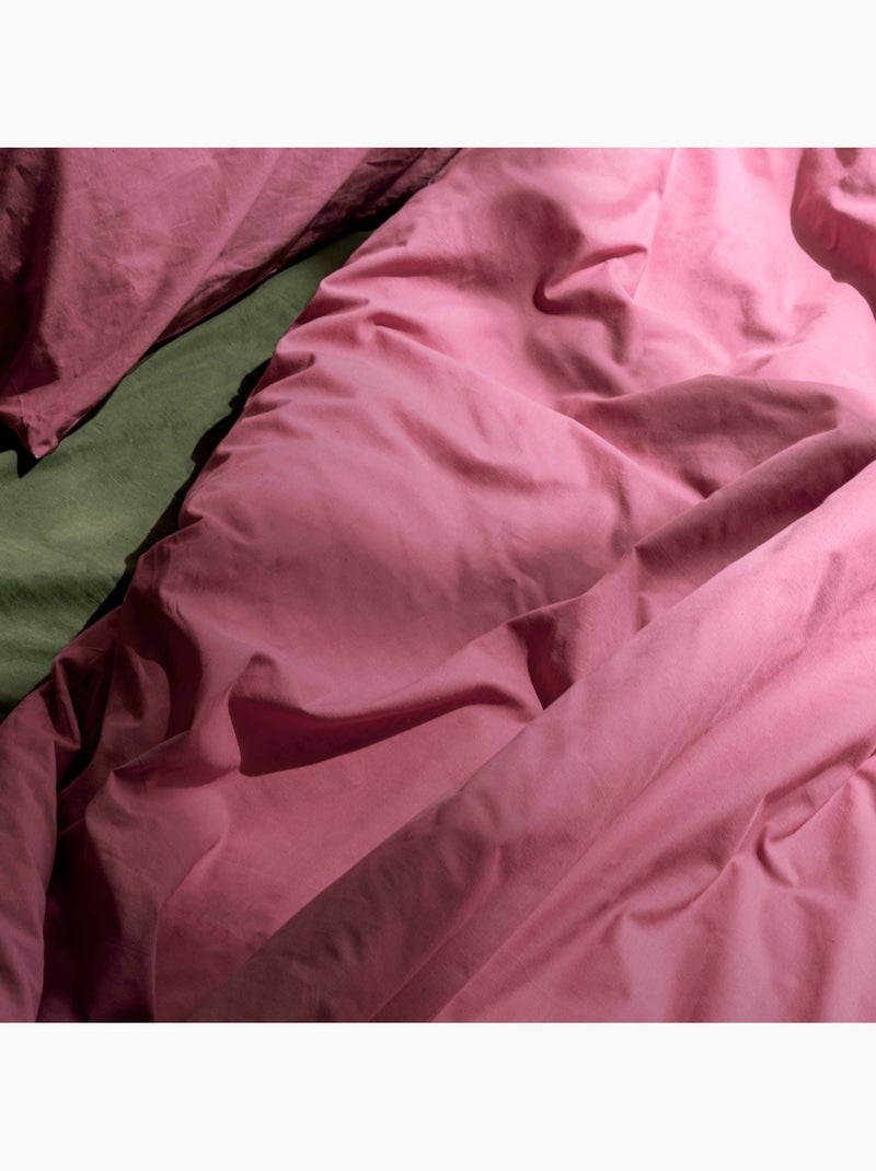 Dekbedovertrek Basic "Happyfriday" Magenta - Kiabi