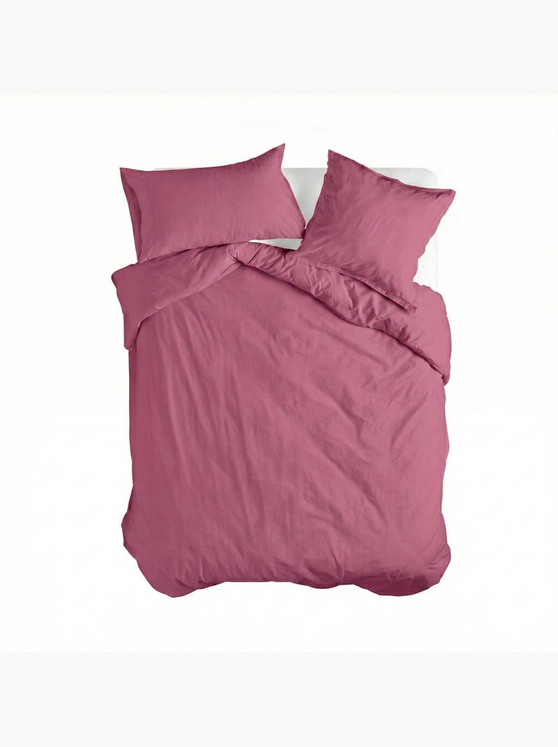 Dekbedovertrek Basic "Happyfriday" Magenta - Kiabi