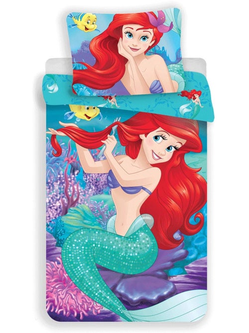 Dekbedovertrek Disney Princess Ariel 140x200 cm - kussensloop inbegrepen - Kiabi