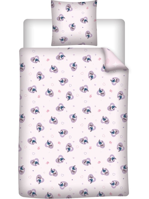 Dekbedovertrek Disney Stitch & Angel 140x200cm + Kussensloop 65x65cm – Love Roze – Polykatoe - Kiabi Dekbedovertrek Disney Stitch & Angel 140x200cm + Kussensloop 65x65cm – Love Roze – Polykatoe - Kiabi