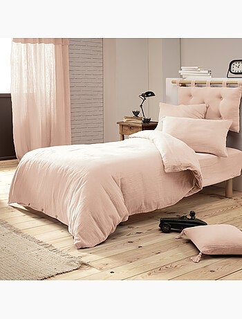 Dekbedovertrek – dubbel katoengaas - afwerking houten knopen - gaïa
