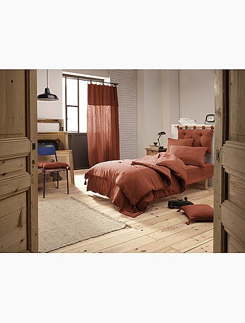 Dekbedovertrek – dubbel katoengaas - afwerking houten knopen - gaïa