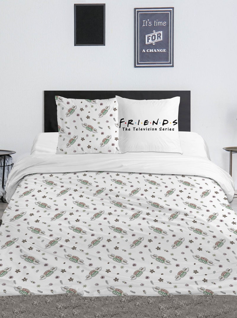 Dekbedovertrek 'Friends' 240x220 en 63x63 cm Wit - Kiabi