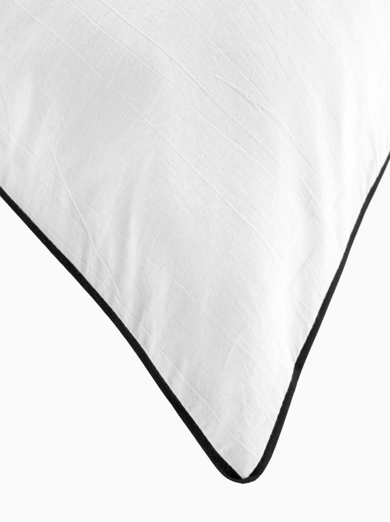 Dekbedovertrek gewassen katoen 57 draden linette Wit - Kiabi