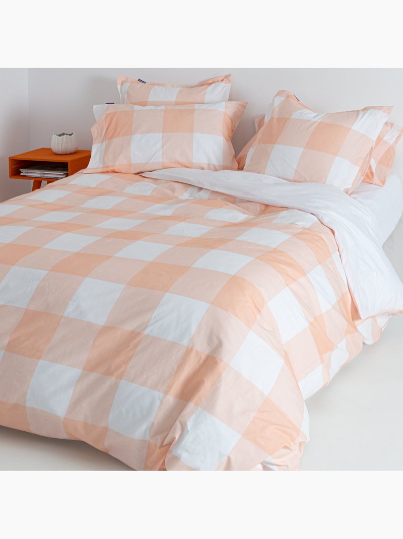 Dekbedovertrek Gingham "Happyfriday" Perzik - Kiabi