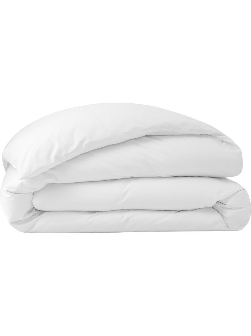 Dekbedovertrek grand hôtel signature — gekamd katoenpercal 80 draden/cm² Wit - Kiabi