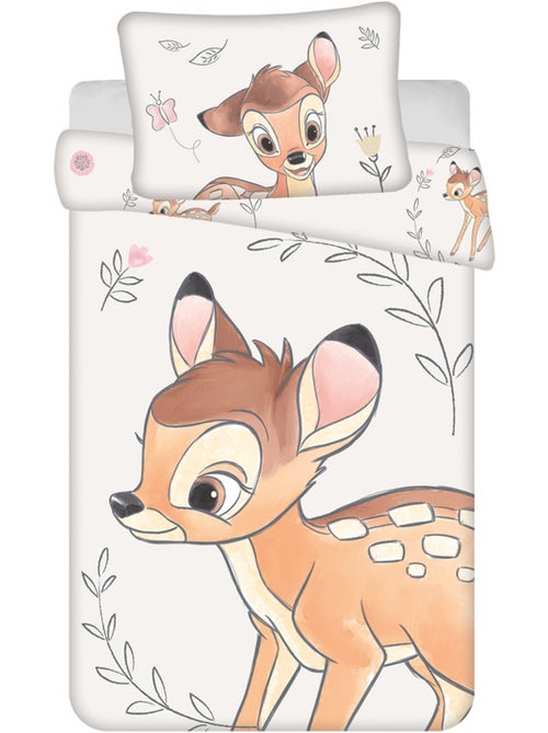 Dekbedovertrek katoen Bambi 100x135 cm met kussensloop - Beddengoedset kinderen - Kiabi