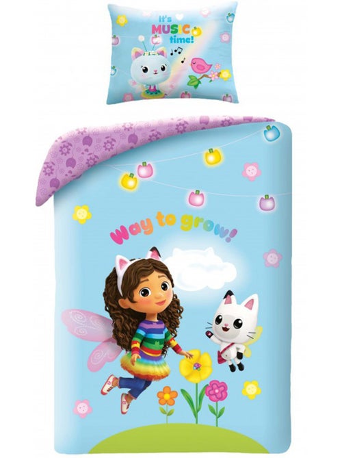 Dekbedovertrek katoen Gabby's poppenhuis "Way to grow" 140 cm x 200 cm + kussensloop - Kiabi Dekbedovertrek katoen Gabby's poppenhuis "Way to grow" 140 cm x 200 cm + kussensloop - Kiabi