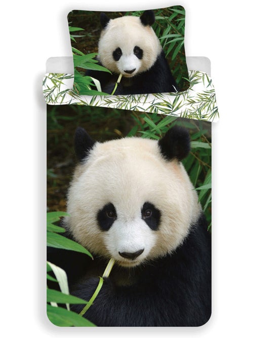 Dekbedovertrek katoen Panda 140 cm x 200 cm + Kussensloop - Kiabi