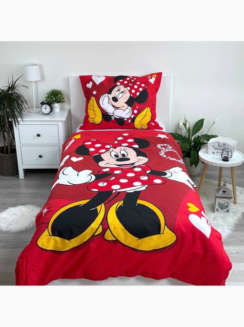 Dekbedovertrek kinderen Minnie Love 140x200 cm met kussensloop - Beddengoedset van katoen - Kiabi Dekbedovertrek kinderen Minnie Love 140x200 cm met kussensloop - Beddengoedset van katoen - Kiabi