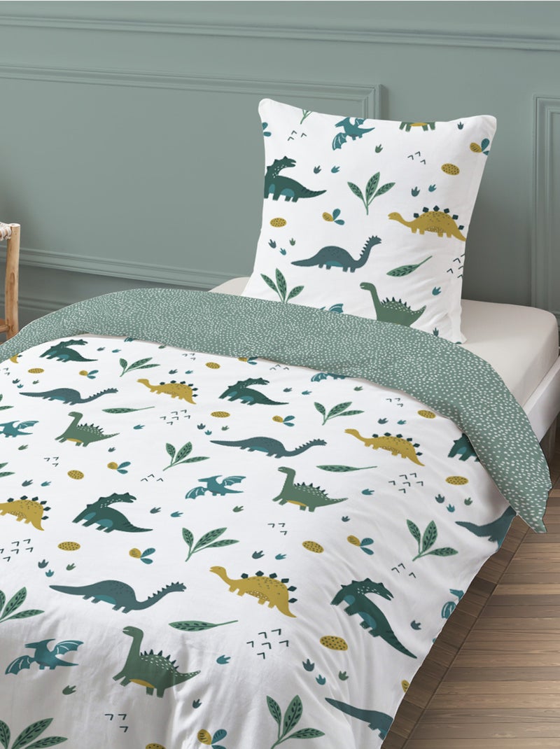 Good Morning Kinder Dekbedovertrek Flanel Dino - multi 140x200/220cm