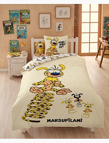 Dekbedovertrek Marsupilami 140x200cm + Kussensloop 65x65cm – Houba Houba Hop – Polykatoen – Officiël