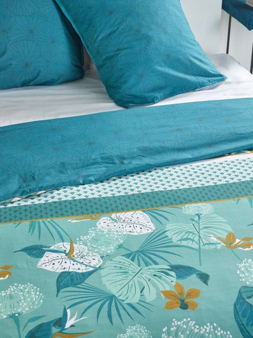 Dekbedovertrek met bladerenprint - 2 personen - Kiabi