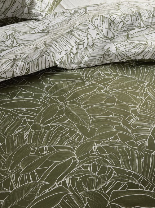 Dekbedovertrek met bladerprint - 2 personen - Kiabi