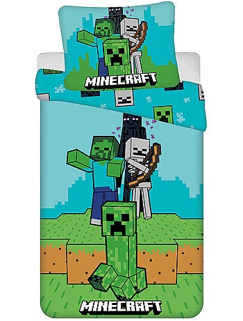 Dekbedovertrek Minecraft Survival Mode 140x200 cm + Kussensloop - Beddengoedset kinderen