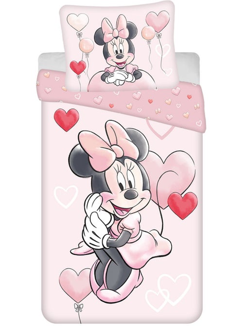 Dekbedovertrek Minnie Coeur 140x200 cm - Katoen - Beddengoedset kinderen - Kiabi