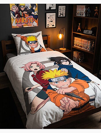 Dekbedovertrek Naruto Klassiek 140x200cm + Kussensloop 65x65cm – Team 7 Naruto Sakura Sasuke – Polyk
