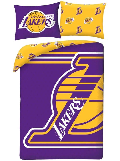 Dekbedovertrek NBA Lakers 140x200 cm + kussensloop - Beddengoedset - Kiabi Dekbedovertrek NBA Lakers 140x200 cm + kussensloop - Beddengoedset - Kiabi
