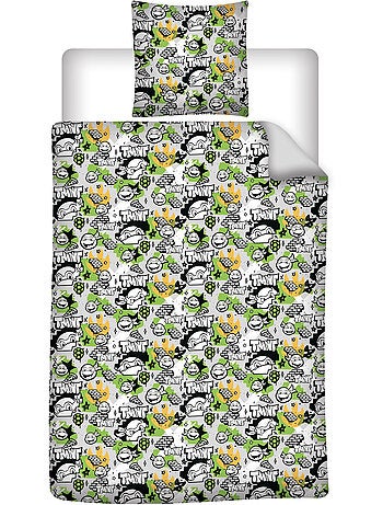 Dekbedovertrek Ninja Turtles TMNT 140x200cm + Kussensloop 65x65cm – 4 Schildpadden New York – Polyka
