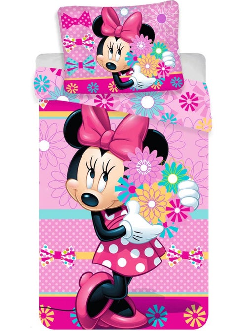 Dekbedovertrek omkeerbaar katoen Minnie 140 cm x 200 cm - Kiabi