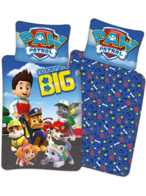 Dekbedovertrek 'PAW Patrol' 140x200 cm en sloop 63x63 cm microvezel - Kiabi