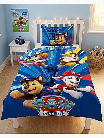 Dekbedovertrek Paw Patrol 140x200cm + Kussensloop 65x65cm – Chase Marshall Skye – Polykatoen – Offic