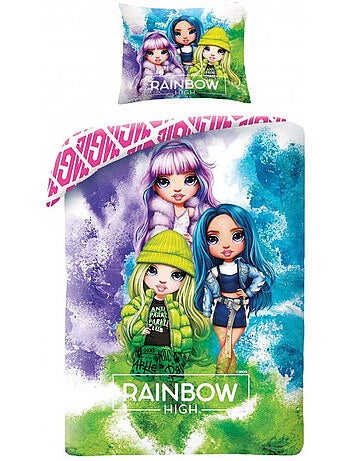 Dekbedovertrek Rainbow High 140x200 cm + Kussensloop - Beddengoedset kinderen