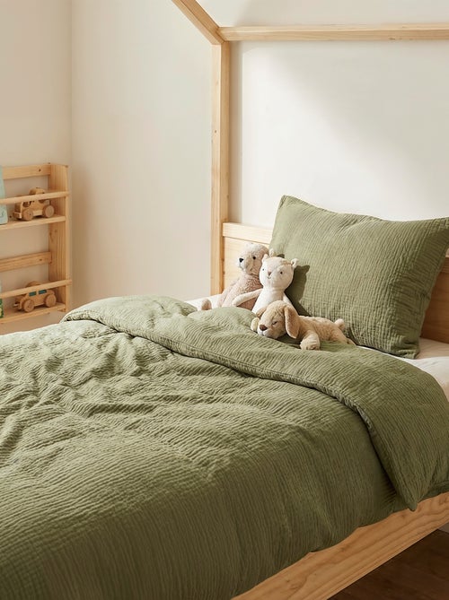 Dekbedovertrekset 1-persoons 140 x 200 cm van katoengaas - Kiabi Home - Kiabi Dekbedovertrekset 1-persoons 140 x 200 cm van katoengaas - Kiabi Home - Kiabi