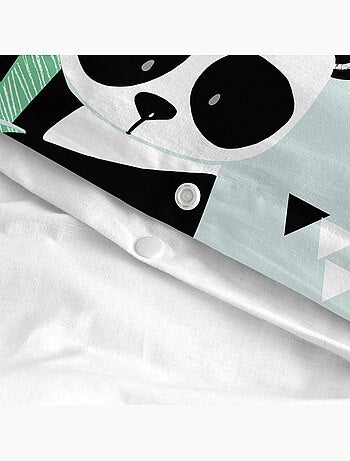 Dekbedovertrekset 2-delig Panda garden blue "Happyfriday