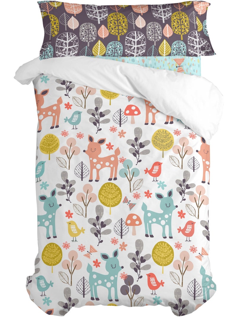 Dekbedovertrekset 2-delig Woodland "Happyfriday" Multicolor - Kiabi