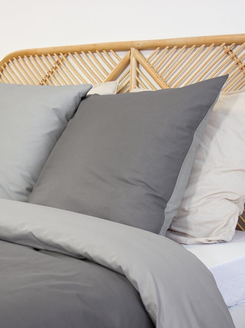 Dekbedovertrekset + 2 kussenslopen van effen katoen 240x220 - 260x240 - Kiabi